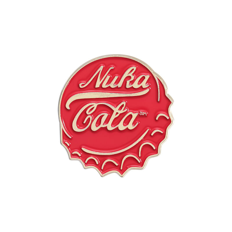 Broche, Tampa De Garrafa, Esmalte Vermelho, Liga Retrô, 2,8 X 3 Cm, 6 G