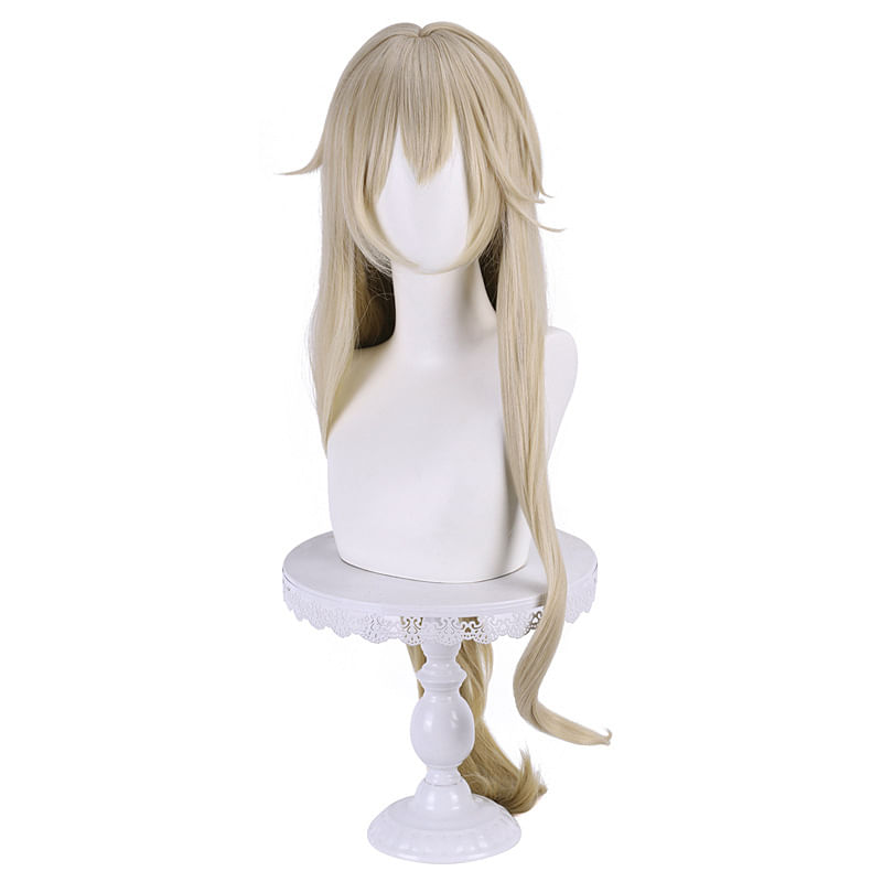 Peruca De Cosplay Genérica Com Gradiente Loiro De 100 Cm De Comprimento Com Trança