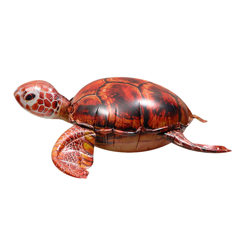 Balão Metalizado 4d Realistic Sea Turtle 90x80cm Para Decoração De Festa