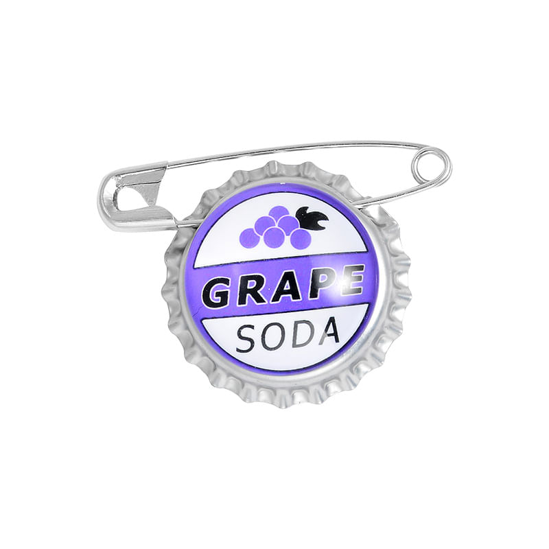 Brooch Creative Grape Soda Com Tampa De Garrafa De Liga 3x3cm