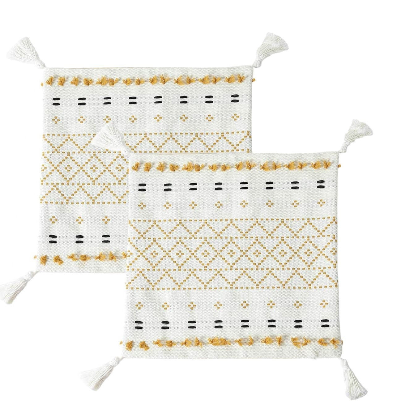 Conjunto De Fronhas Boho Tassel Cotton Throw