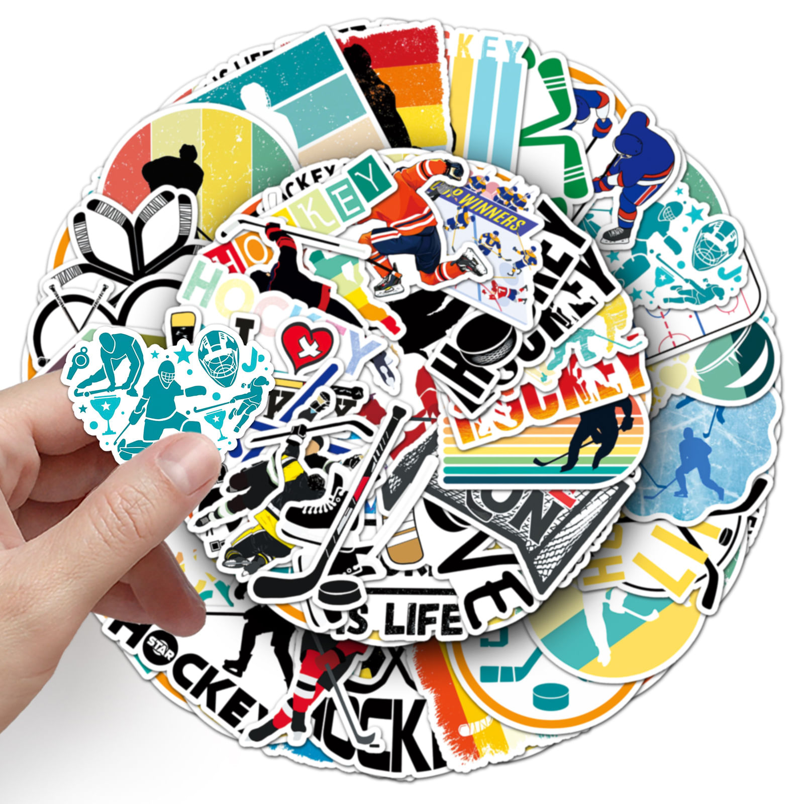 Adesivos De Hóquei No Gelo, Decalques De Vinil Esportivos, 50 Unidades À Prova D'água