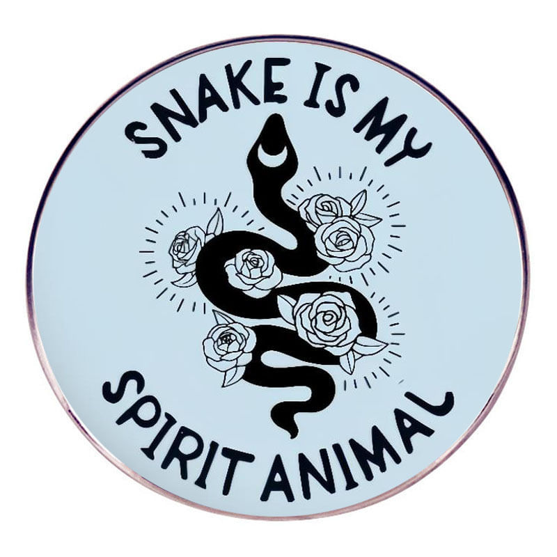 Broche Pins Snake Is My Spirit Animal Letter Design Alloy