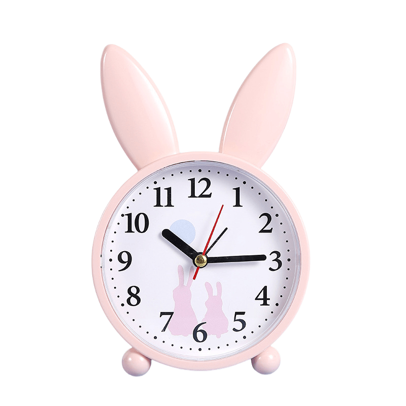 Despertador Cute Cartoon Rabbit Silent Sweep Para Crianças