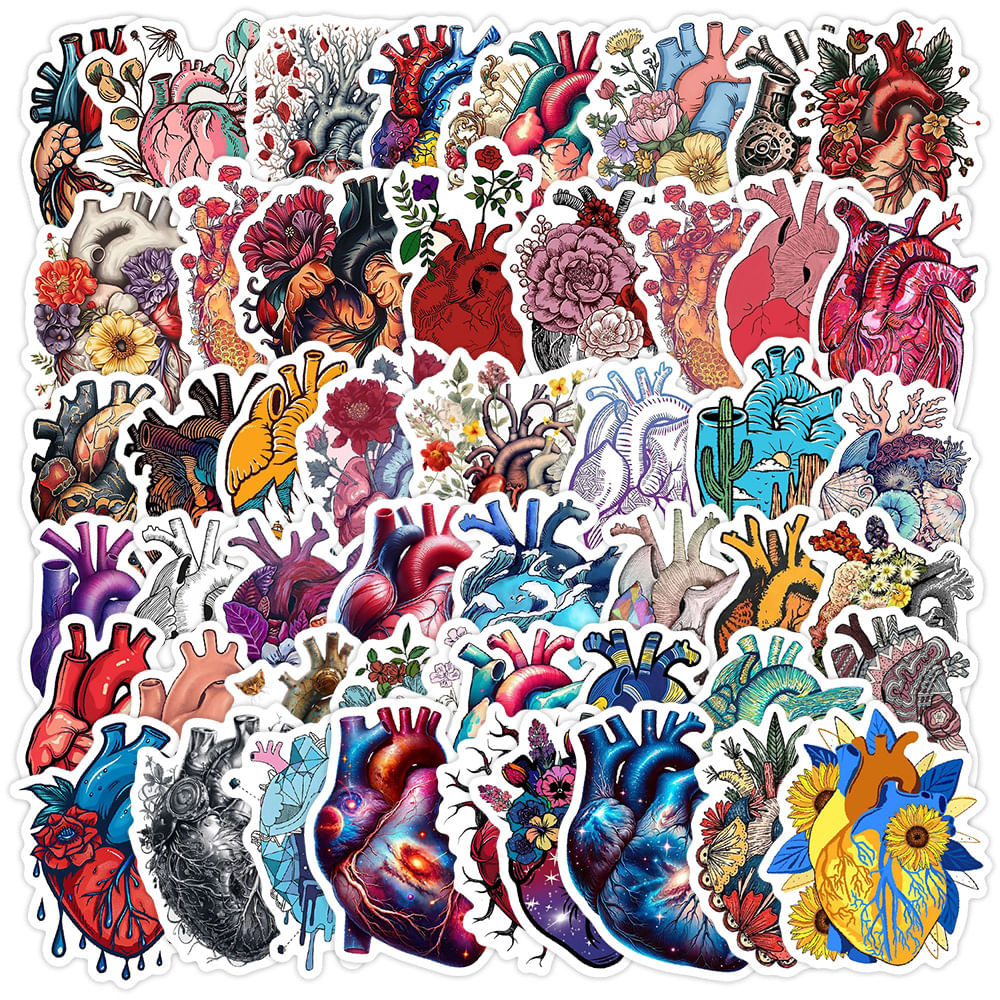 Adesivos Lipstick Doodle 50 Unidades Cool And Trendy Lip Art Sti