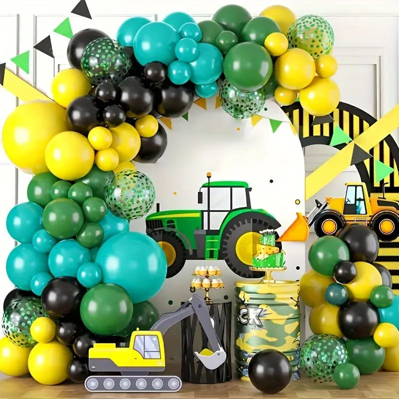 Kit De Guirlanda De Balão Para Veículos De Construção 100 Unidades