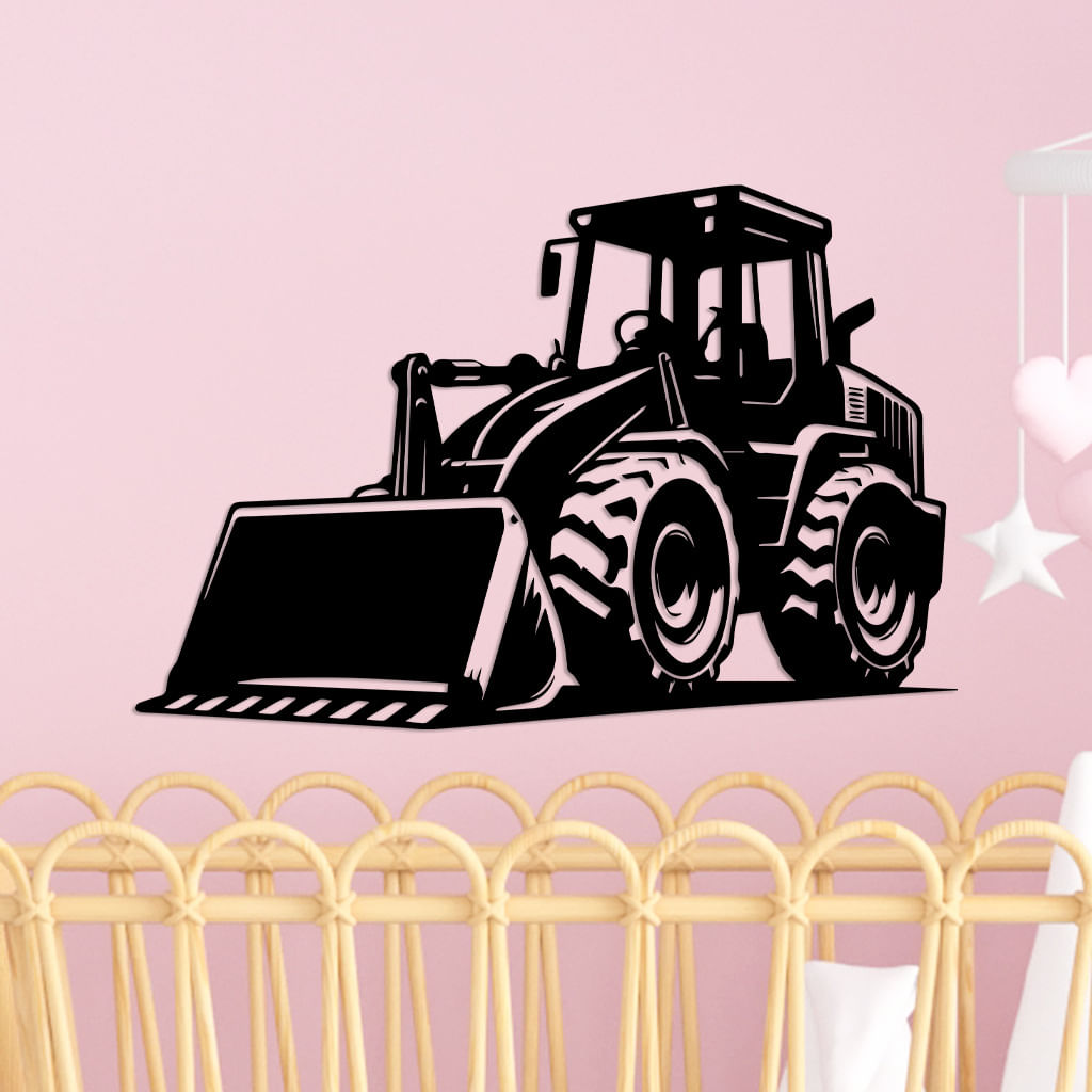 Adesivos De Parede Construction Loader Heavy Equipment Black