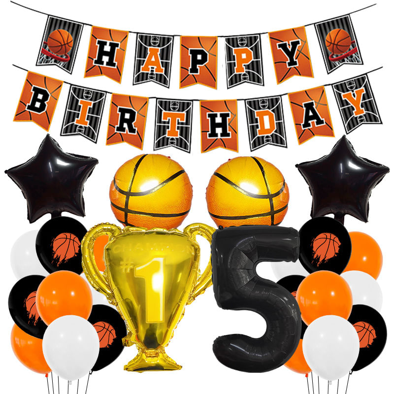Kit De Decoração De Festa Com Tema De Basquete, Aniversário, 24 Unidades