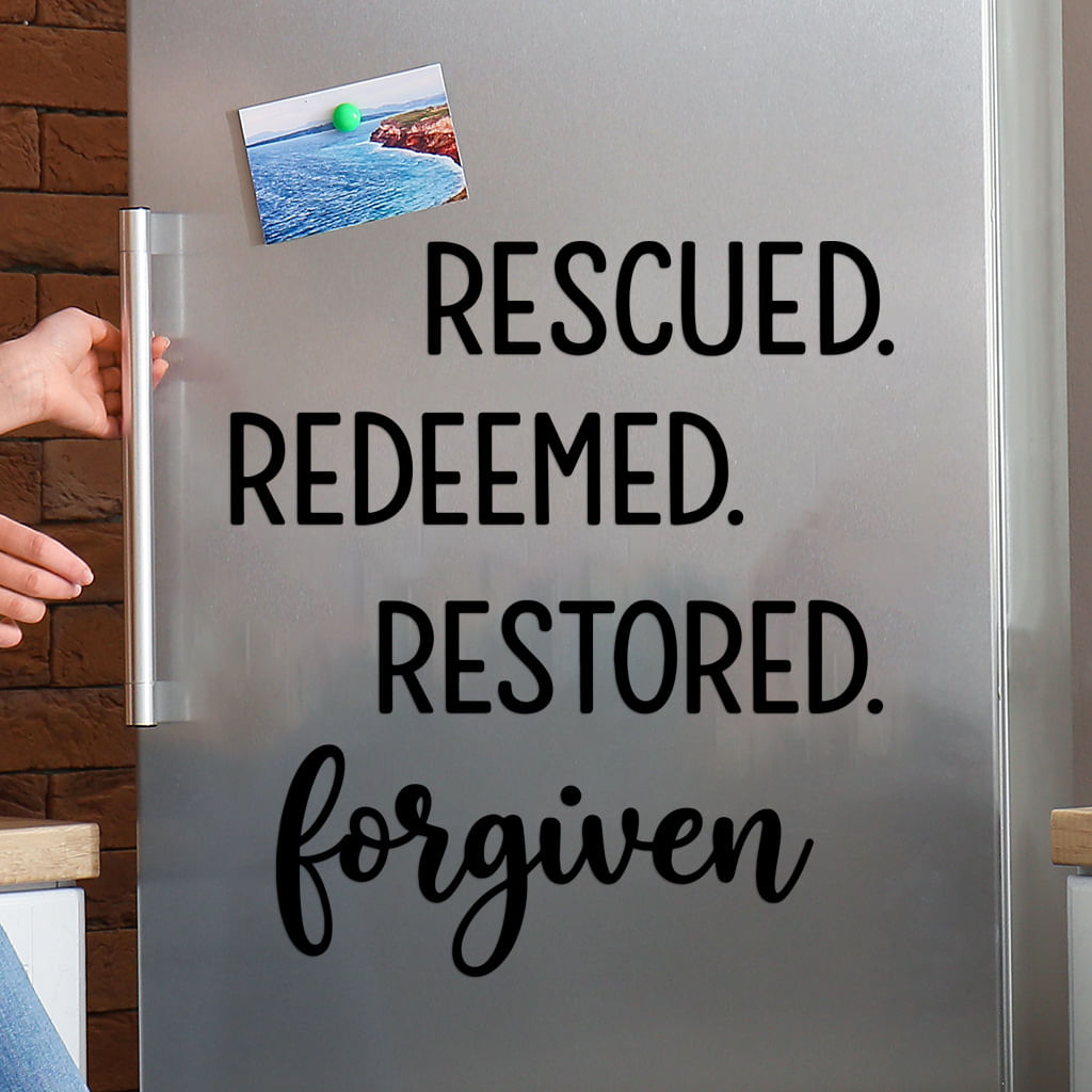 Adesivos De Parede Inspirational Rescued Redeemed Restored Pvc