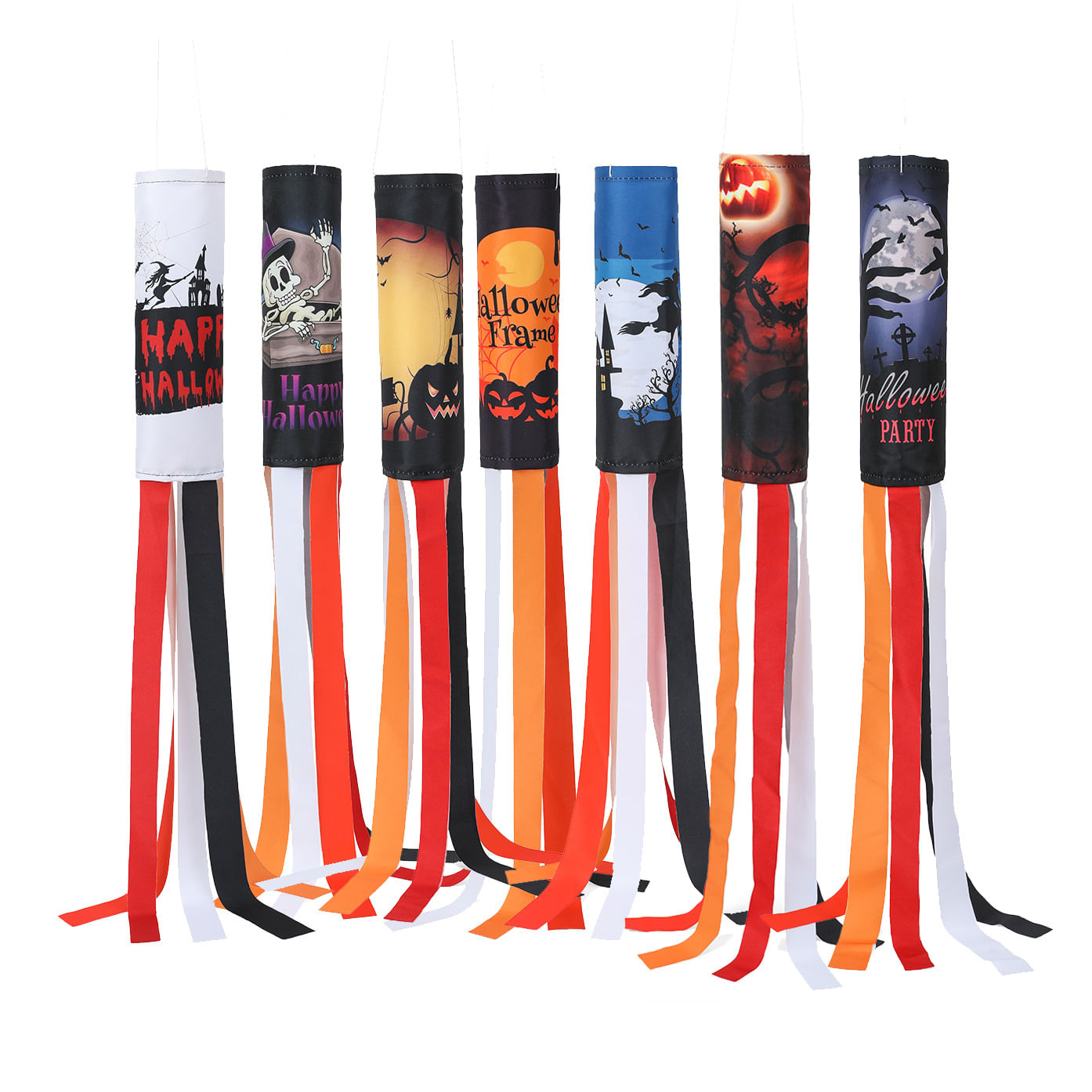 Windsock Flags Halloween 100x8cm De Poliéster Para Decoração De Exteriores
