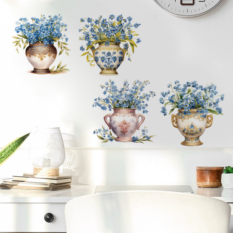 Adesivos De Parede Vaso De Resina De Estilo Europeu Em Pvc Autoadesivo