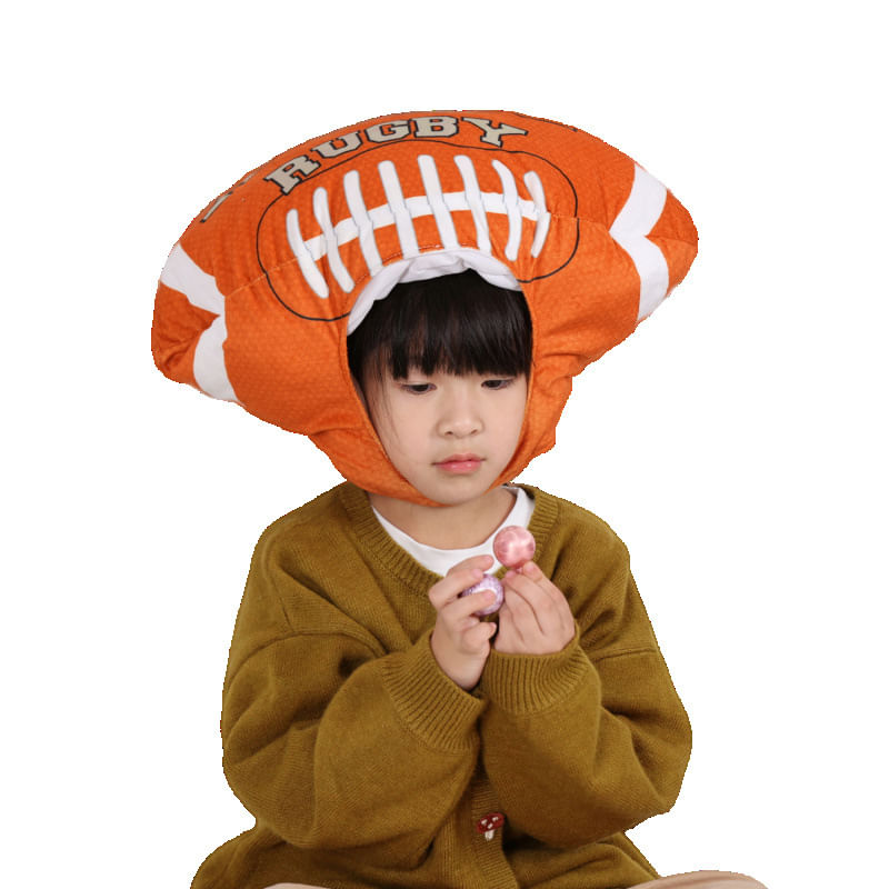 Chapéu De Cabeça Funny Cartoon Rugby Ball Para Crianças Em Poliéster
