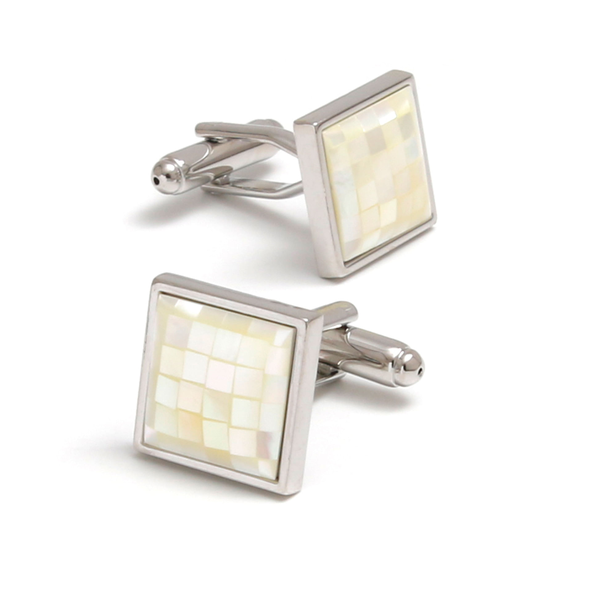 Cufflinks, Elegante Quadrado Prateado Para Homens