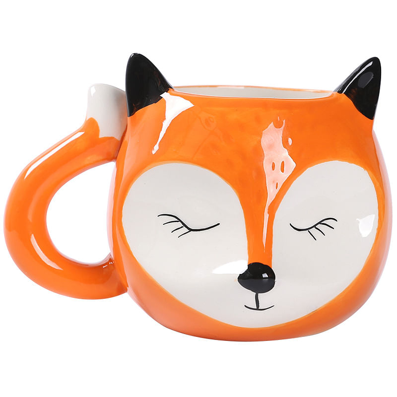 Caneca De Cerâmica Cute Fox Design 550ml