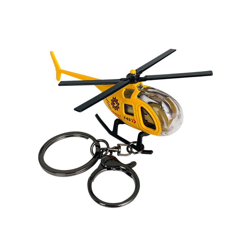 Modelo De Desenho Animado De Helicóptero Keychain Creative Alloy