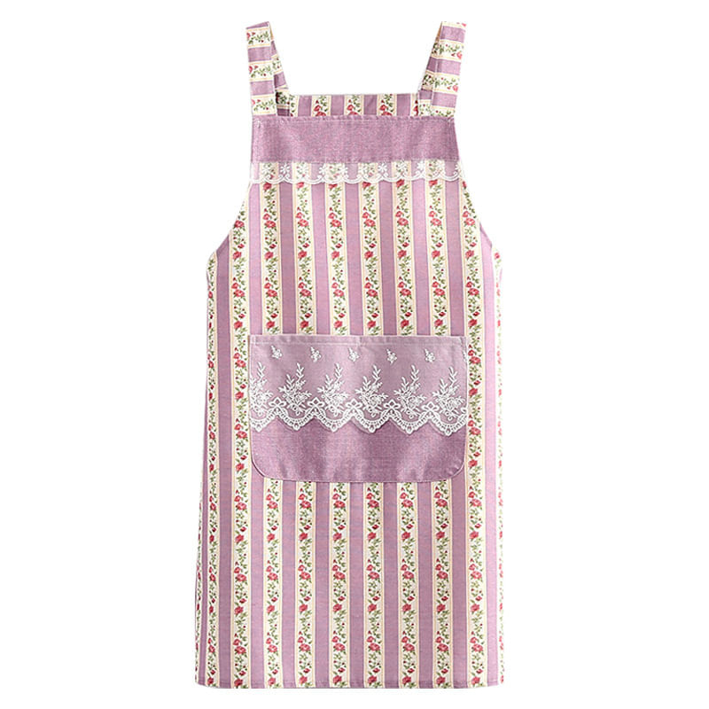 Avental Estilo Coreano Para Mulheres Listrado De Poliéster 78x70cm