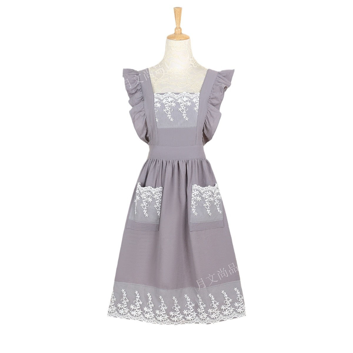 Avental Estilo Princesa Coreano Com Poliéster Bordado De Renda