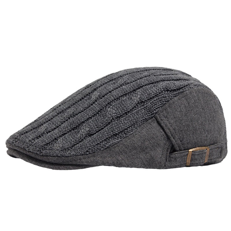 Boné Plano Gatsby Newsboy, Chapéu Masculino, Tricotado Com Mistura De Lã