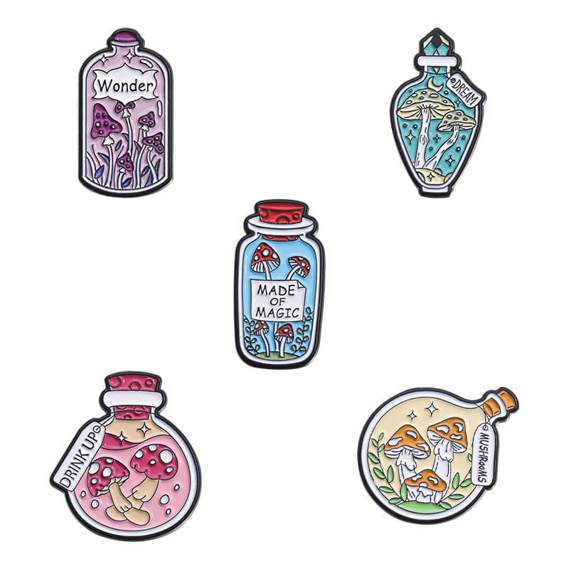 Conjunto De Broches Magic Bottle Enamel Cartoon Alloy X5