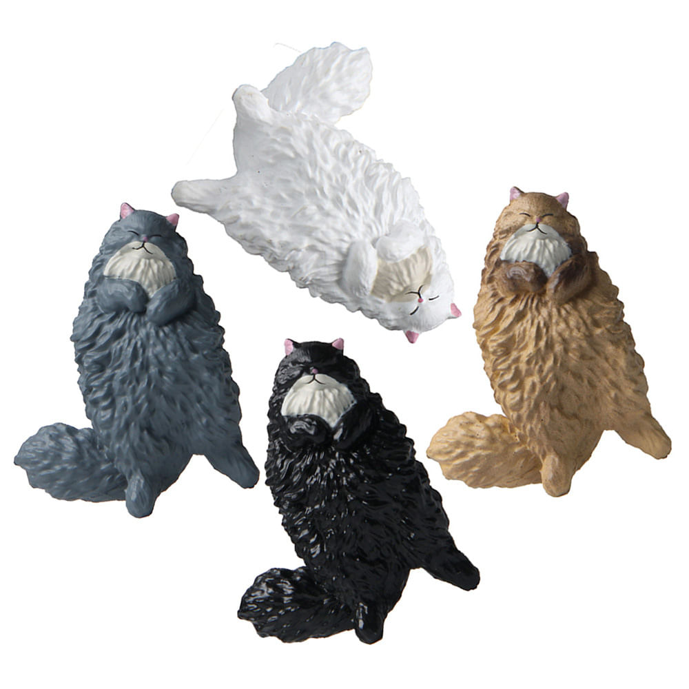 Conjunto De Estatuetas Sleeping Cat Garden Decoration Pvc 4x5x2cm