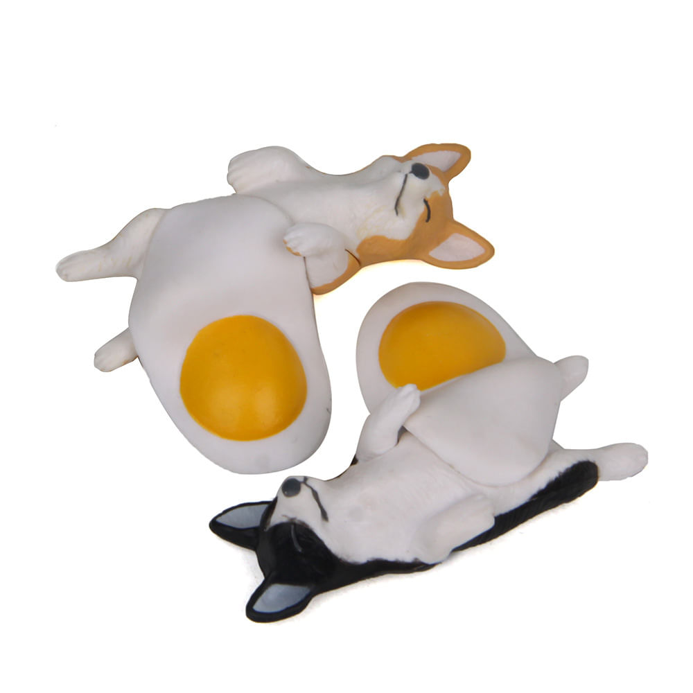 Conjunto De Estatuetas Adoráveis Corgi E Husky Dog Para Jardim Ou Casa