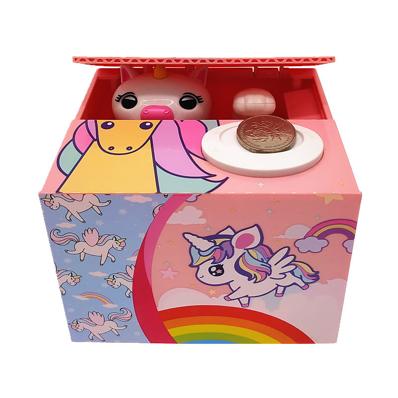 Coin Bank Unicorn Home Piggy Bank Para Crianças Automático