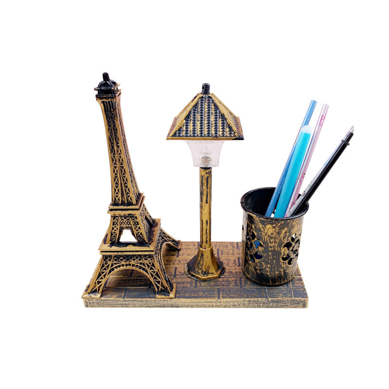 Porta-canetas Torre Eiffel Paris Estilo Vintage Plástico 15,5 Cm
