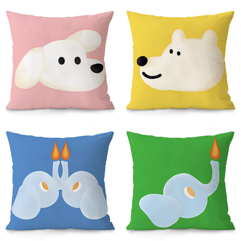 Fronha De Pelúcia Nordic Minimalist Animalist Animal Theme 35x35cm