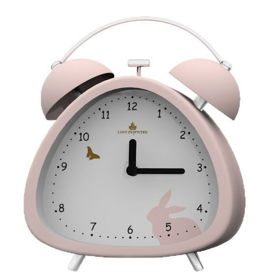 Despertador Cute Pink Triangle Twin Bell Silent 14,3 Cm