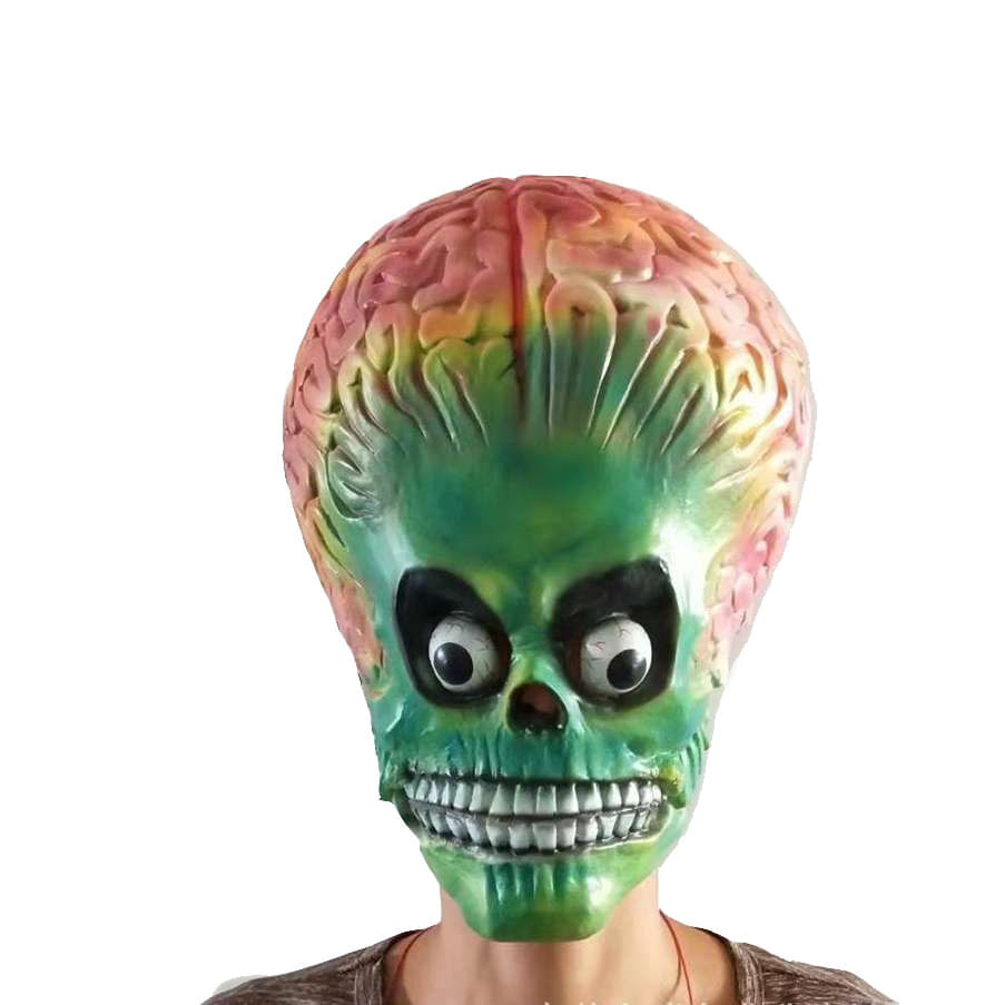 Máscara Alien Brain Full Face Resin Mars Para O Halloween