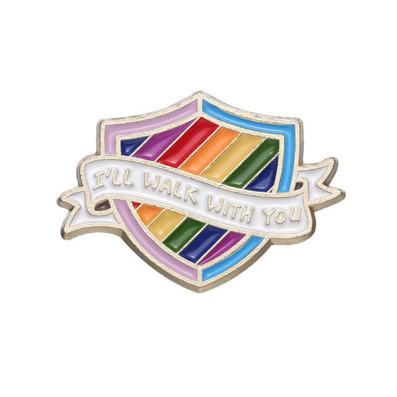 Broche Pins Shield Rainbow Alloy Enamel 3x2,1 Cm 4g