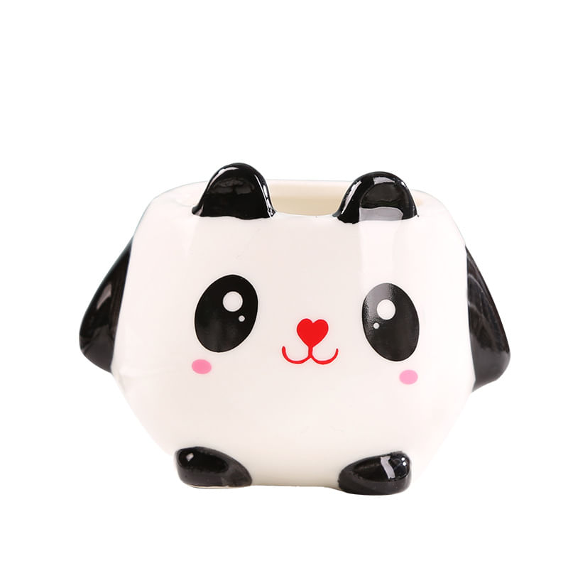 Vaso De Flores Ceramic Panda Cartoon Animal Plant 9,5 X 5,2 X 7 Cm