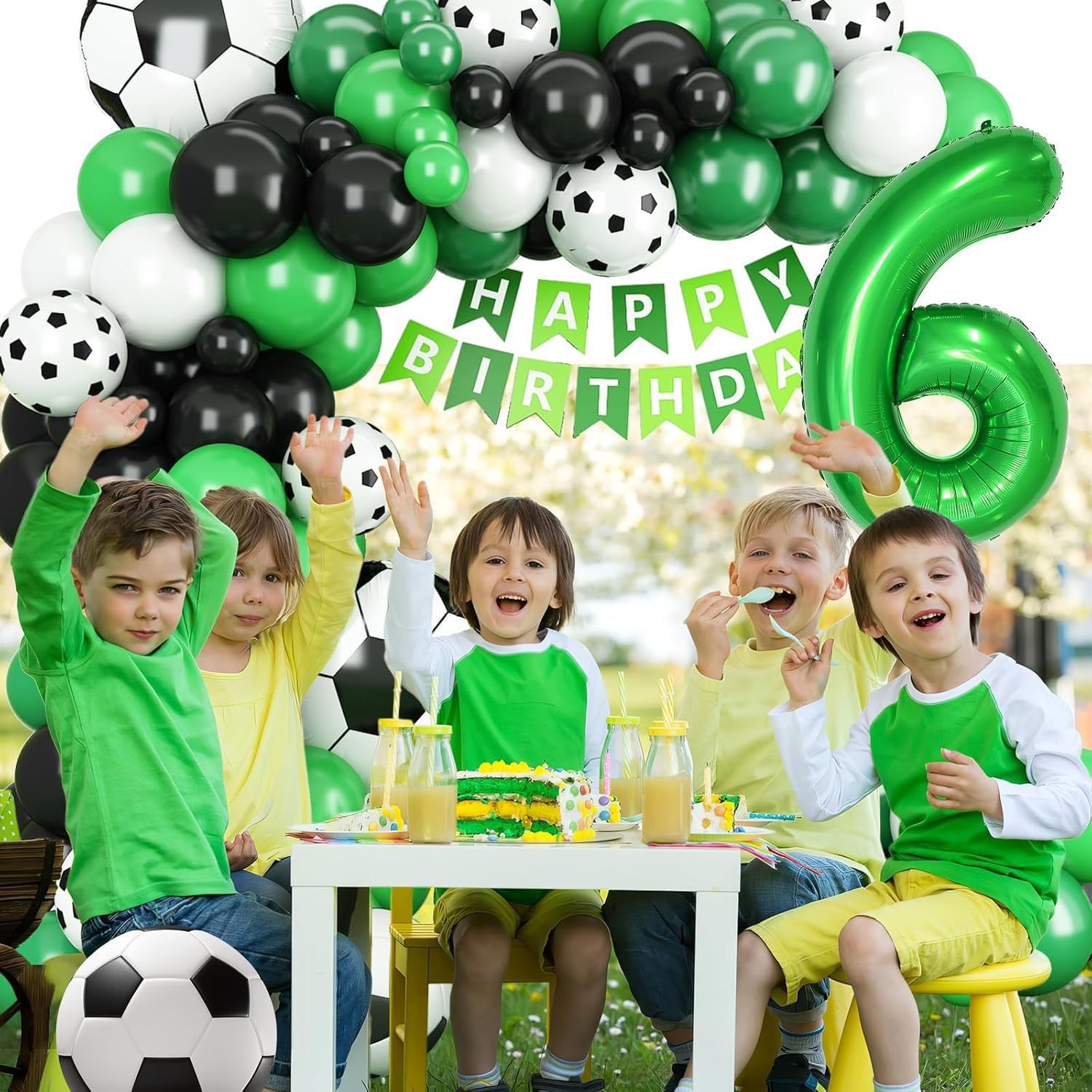 Kit De Decoração De Festa Com Tema De Futebol Com 83 Balões E Banner