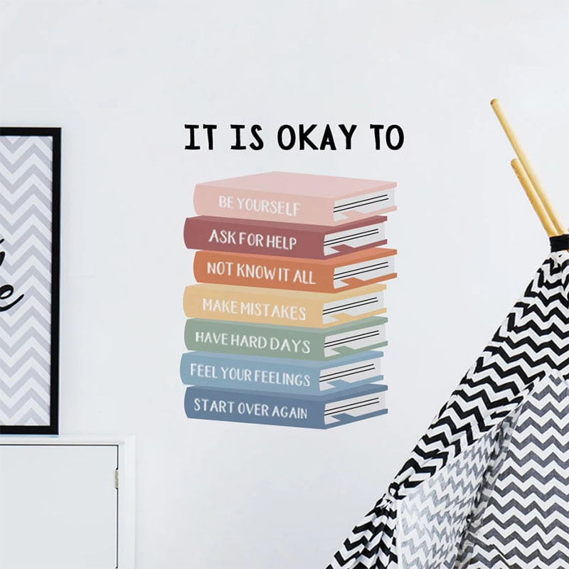 Citação Inspiradora De Adesivos De Parede “it Is Okay To” 30x40cm
