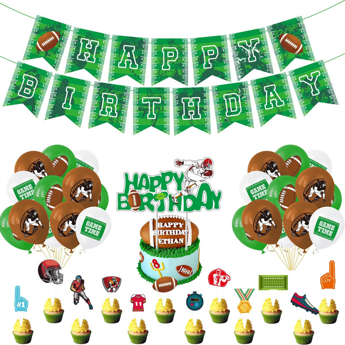 Kit De Decoração De Festa Com Tema De Futebol, Aniversário, 18 Unidades