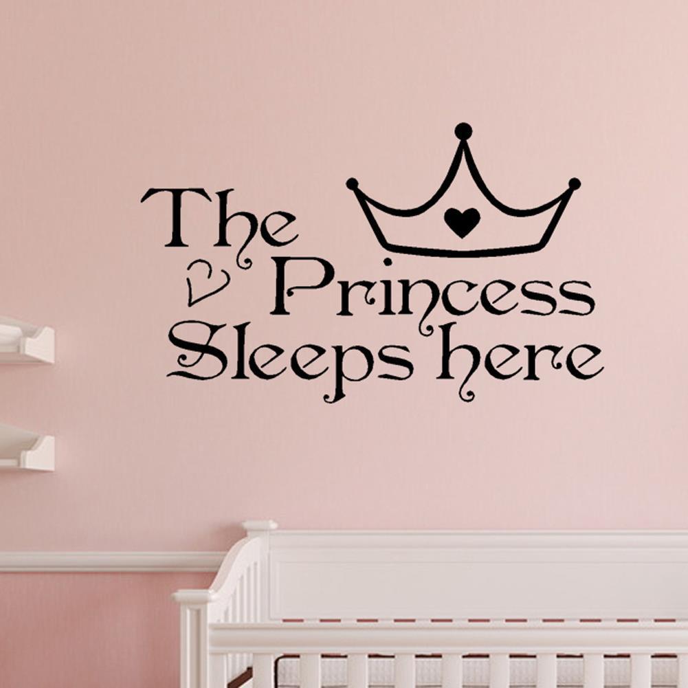 Adesivos De Parede Princess The Princess Sleeps Here Com Coroa
