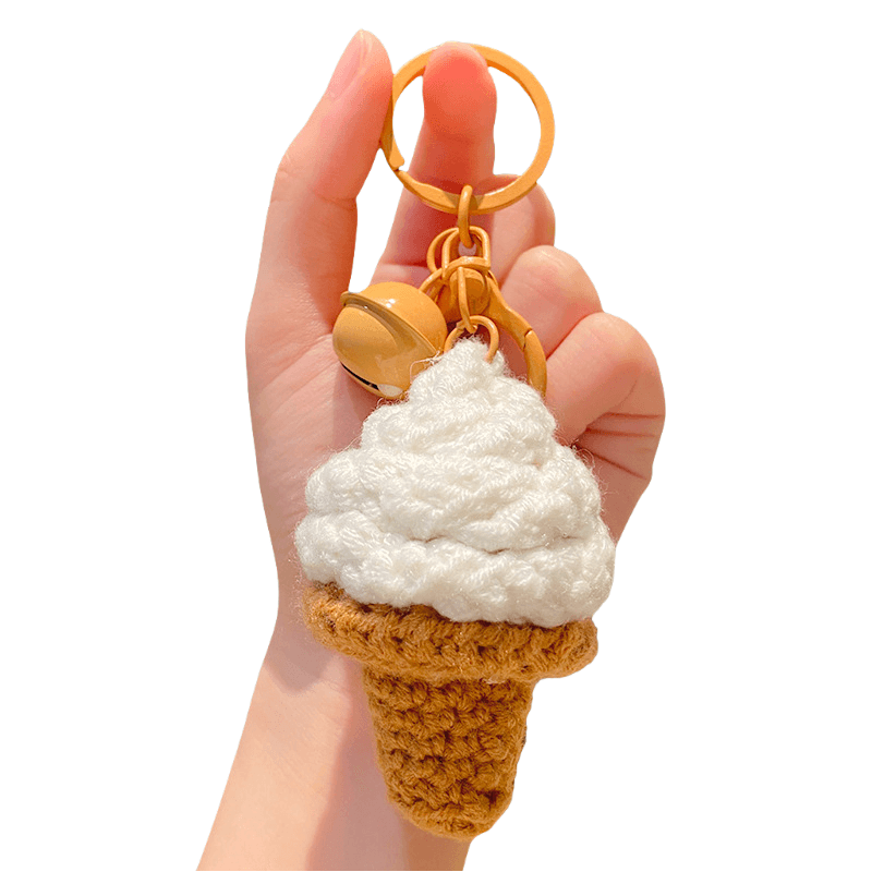 Sorvete De Crochê Com Chaveiro Para Mulheres E Meninas