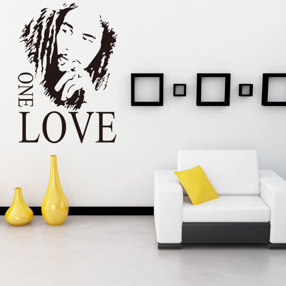 Adesivo De Parede Bob Marley One Love Inspirational 43x61cm