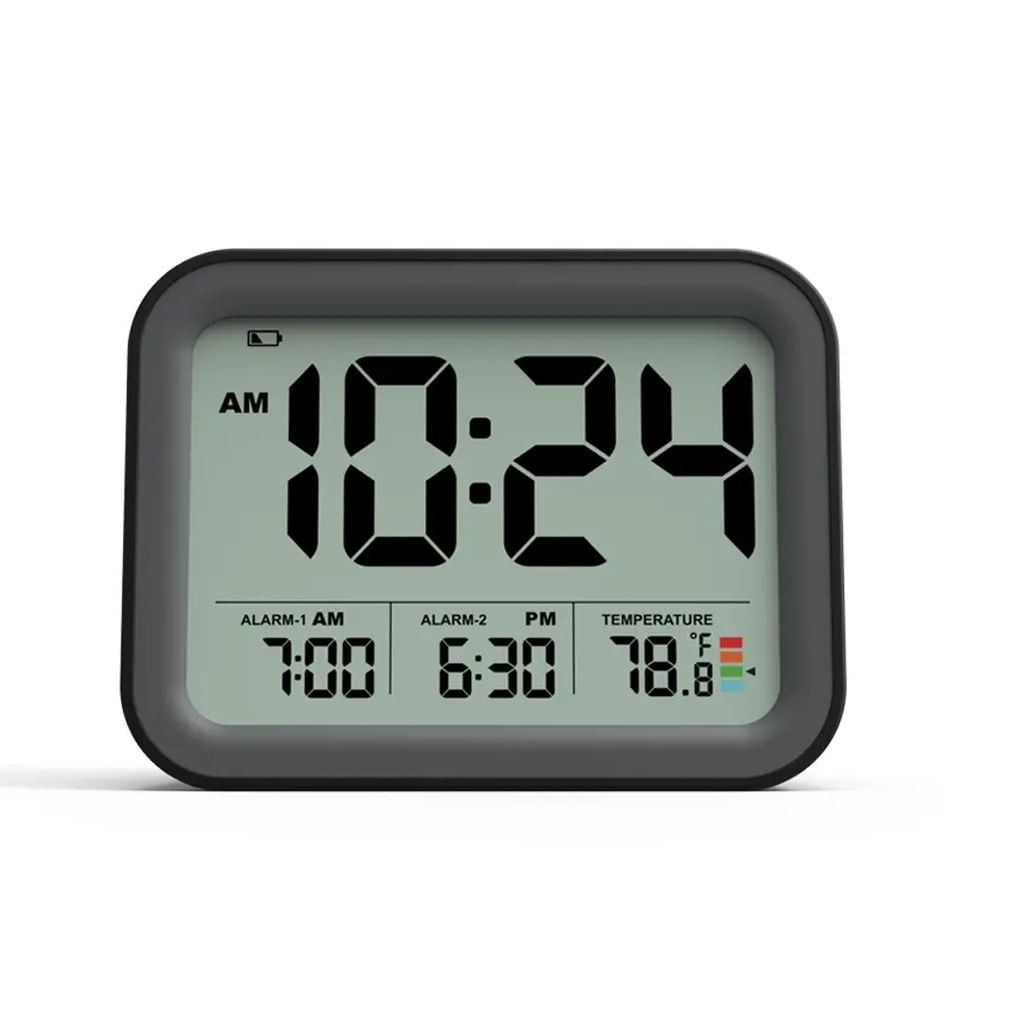 Despertador Lcd Digital Minimalista Com Luz De Fundo, Alarme Duplo