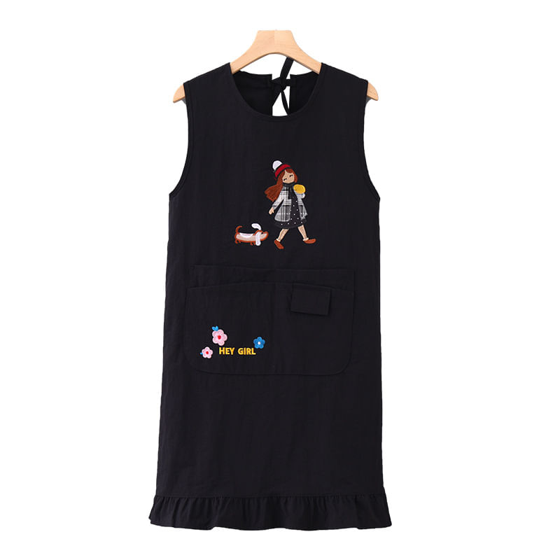 Colete, Avental, Estilo Coreano, Bordado Para Mulheres, Impermeável