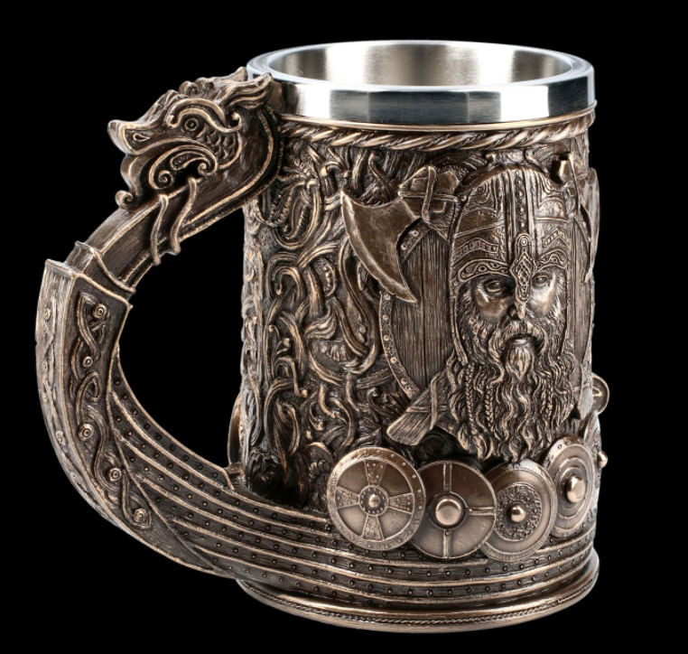 Caneca De Cerâmica Viking Dragon Handle 350ml - Norse Warrior D