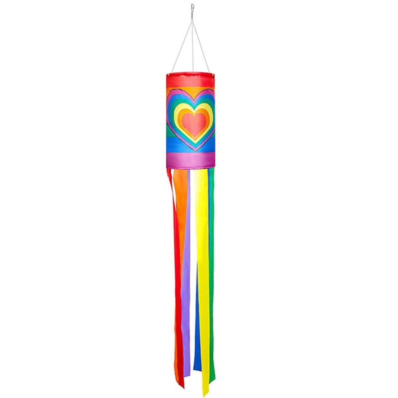 Windsock Flag Rainbow 100x15cm De Poliéster Para Festa Do Orgulho