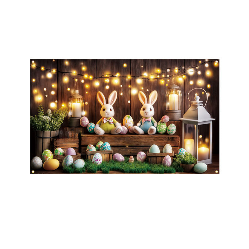 Tapeçaria Para Pendurar Na Parede, Coelhinho Fofo Da Páscoa, Ovo Colorido 180x110cm