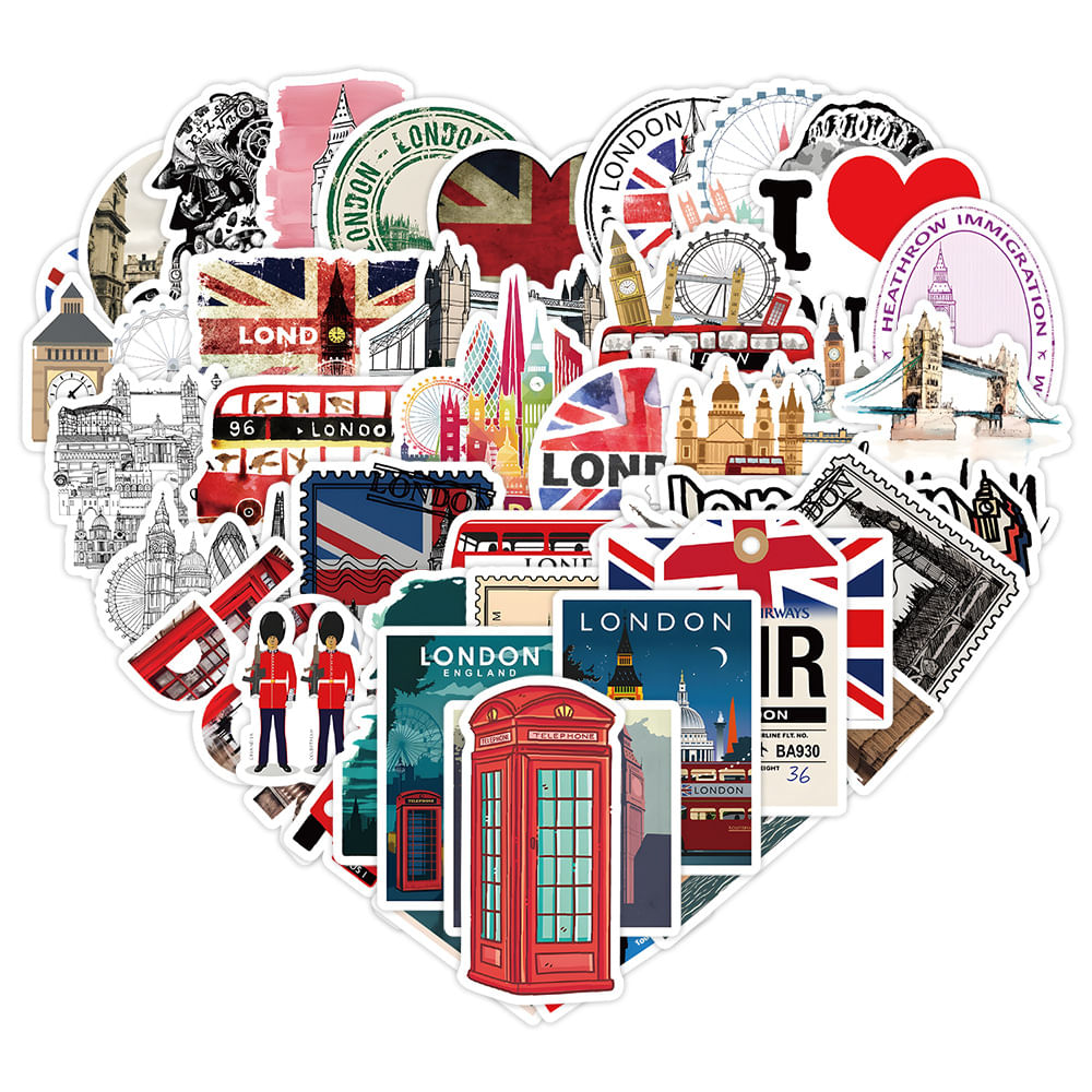 Adesivos London Travel Series Nordic Style Graffiti X50