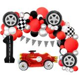 Balloon Garland Arch Kit Racing Car 105 Unidades Vermelho Preto