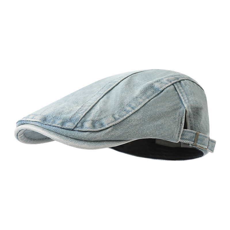 Cap Flat Gatsby Newsboy, Unissex, De Lavagem Leve, Ajustável
