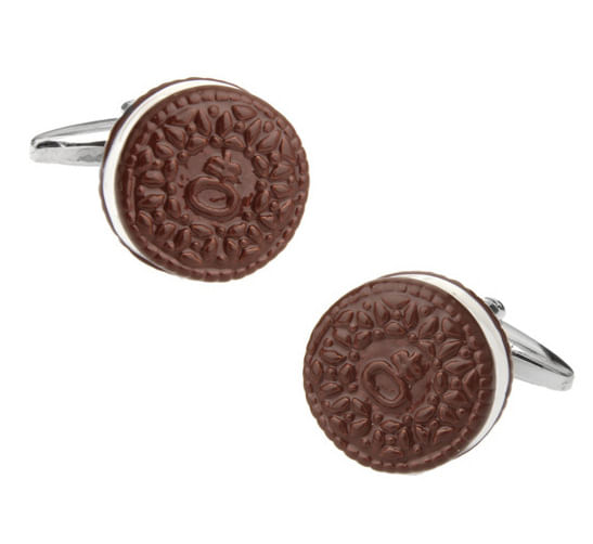 Design De Biscoitos Cuff Links Chocolate Oreo Para Homens