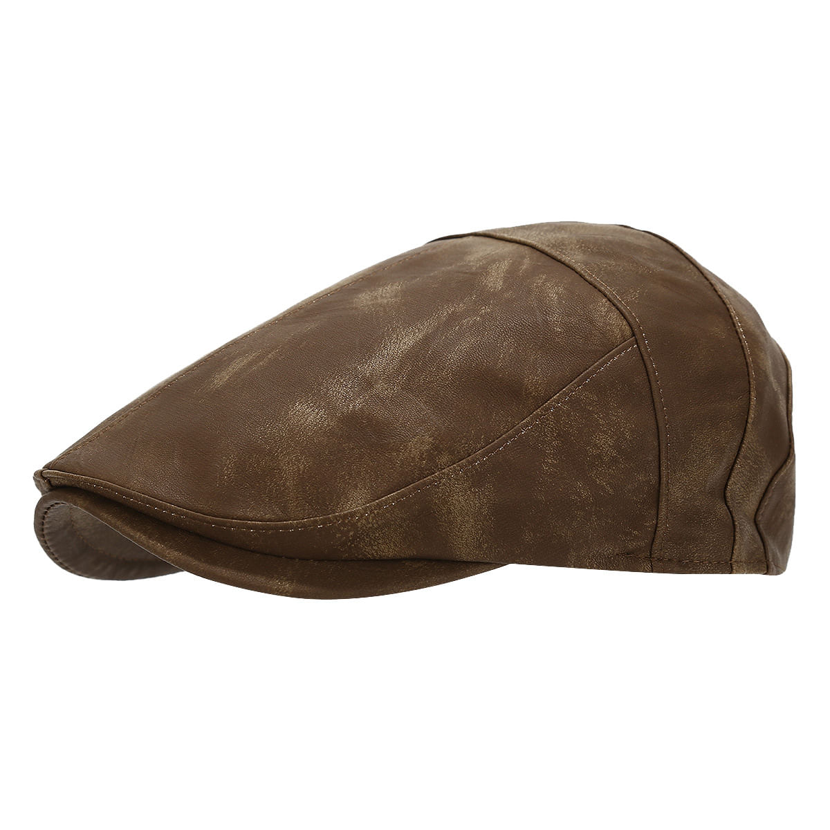 Cap Flat Gatsby Newsboy Vintage De Couro Sintético Para Homens