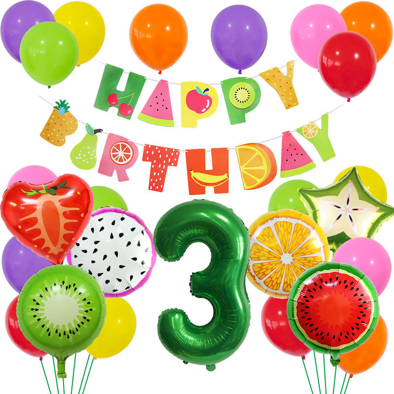 Decorações De Festa Com Tema De Frutas De Verão, Aniversário, 24 Unidades