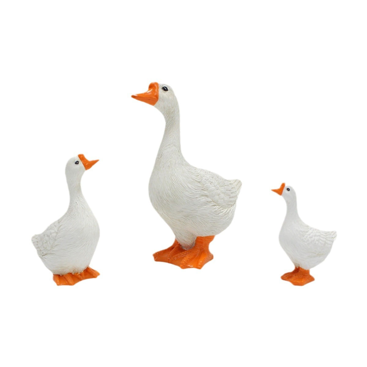 Conjunto De Estátuas Para Decoração De Jardim Resin Goose Family 167g